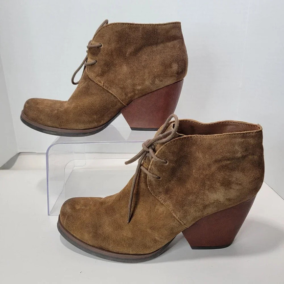 Kork-Ease Korks Roana Womens 8.5 Leather Chunky Heeled Ankle Boot Boho Bootie - Picture 3 of 11